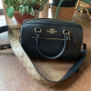 Coach Rowan Satchel With Signature Canvas Detail